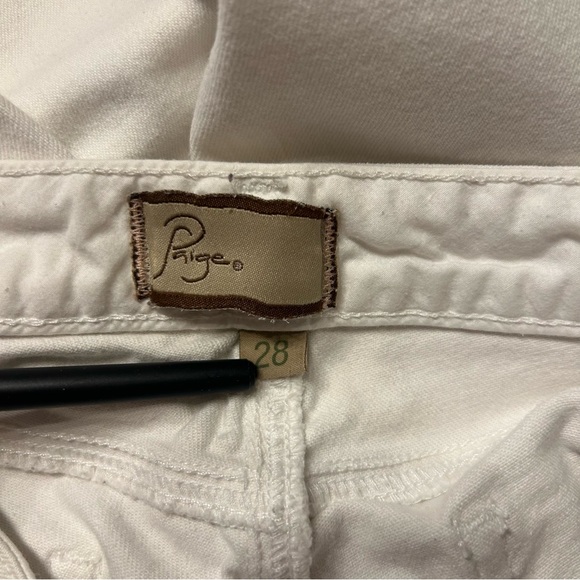 Paige Canyon Flare Low Rise White Denim Jeans, Size 28 - Picture 9 of 11